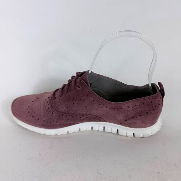Cole Haan ZERØGRAND Oxfords Women's 7 Burgundy Suede Wingtip Low Top Comfort - Picture 6 of 10